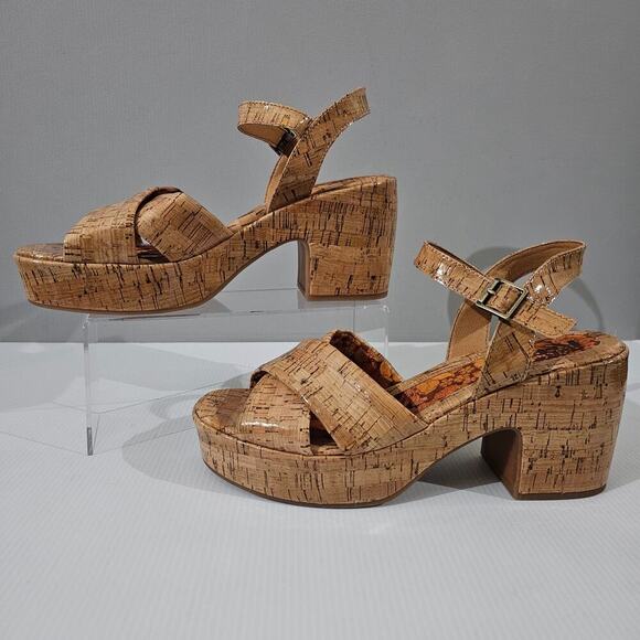 NEW Korks Kork Ease Calda Sandal Platform Chunky Heel Patent Cork Womens Size 11 - Picture 2 of 13
